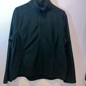 Lands End black fleece 3/4‎ zip pullover no pockets youth size large large 14-16